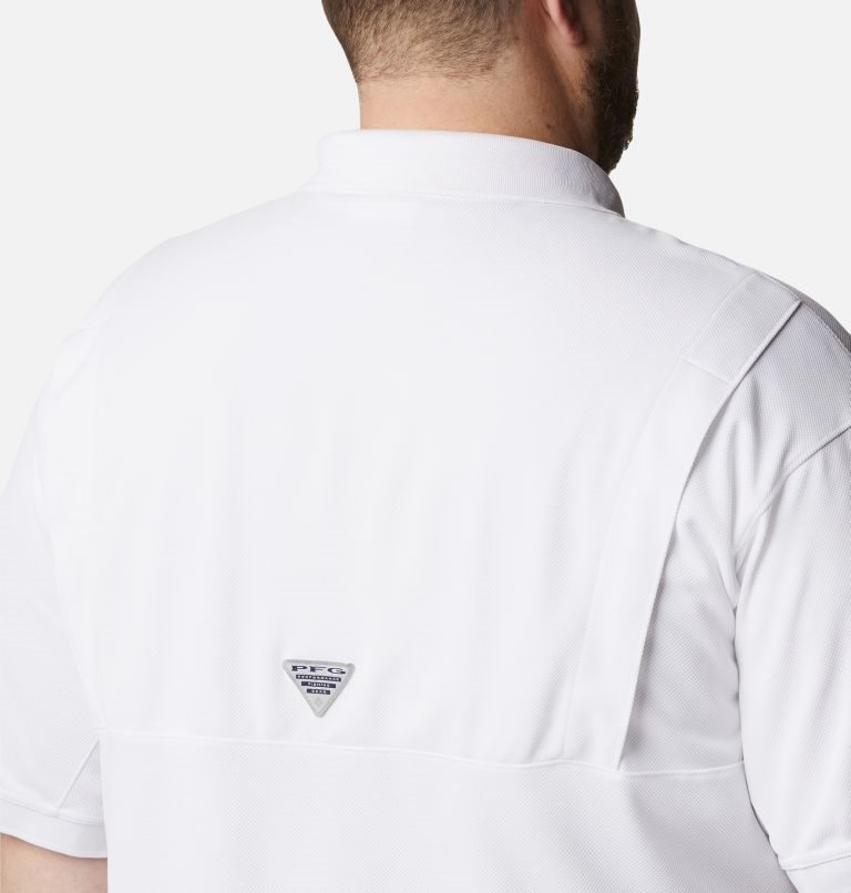 Men's Columbia PFG Perfect Cast Polo Shirts White | Plus Size CA-AL514
